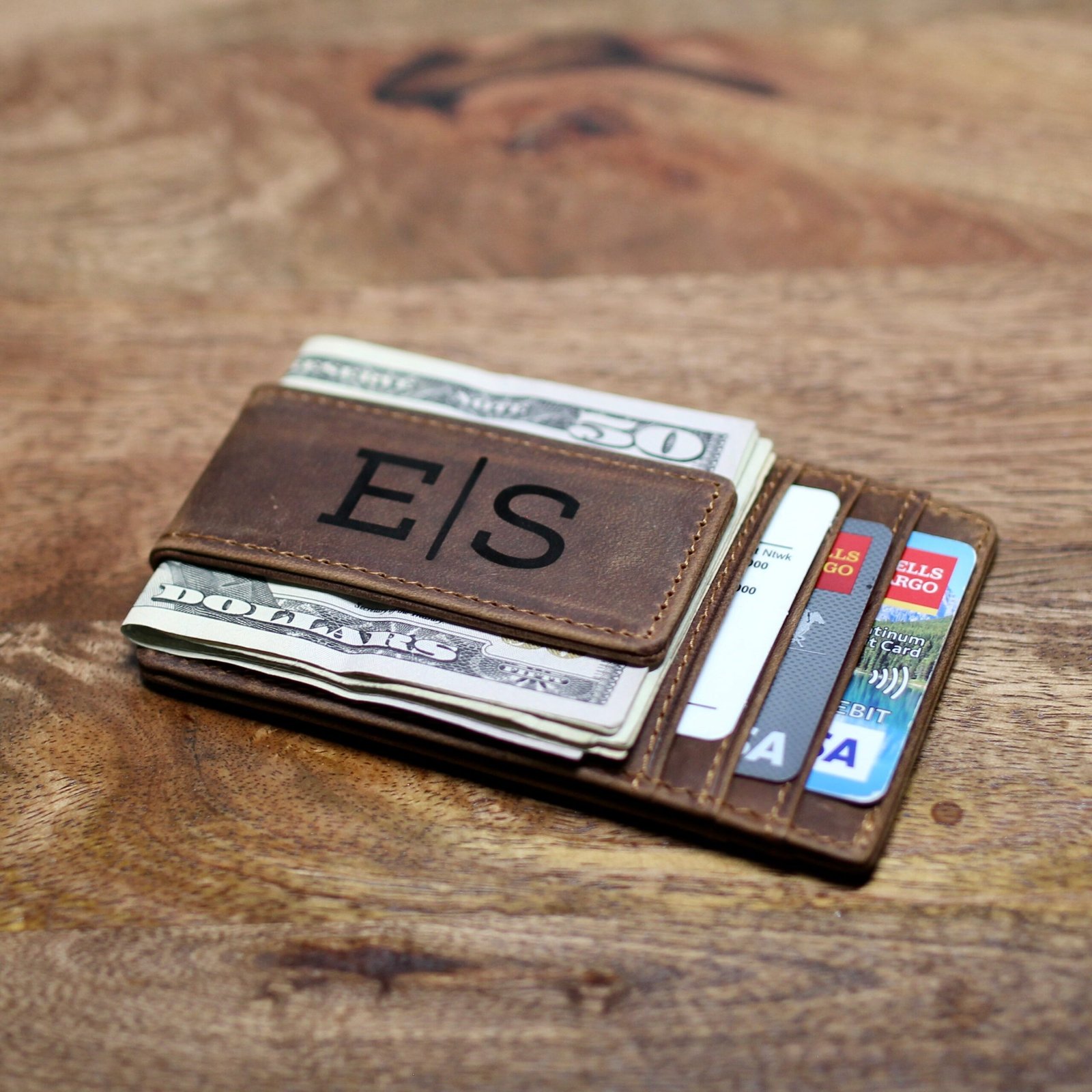 RFID Leather Money Magnetic Clip