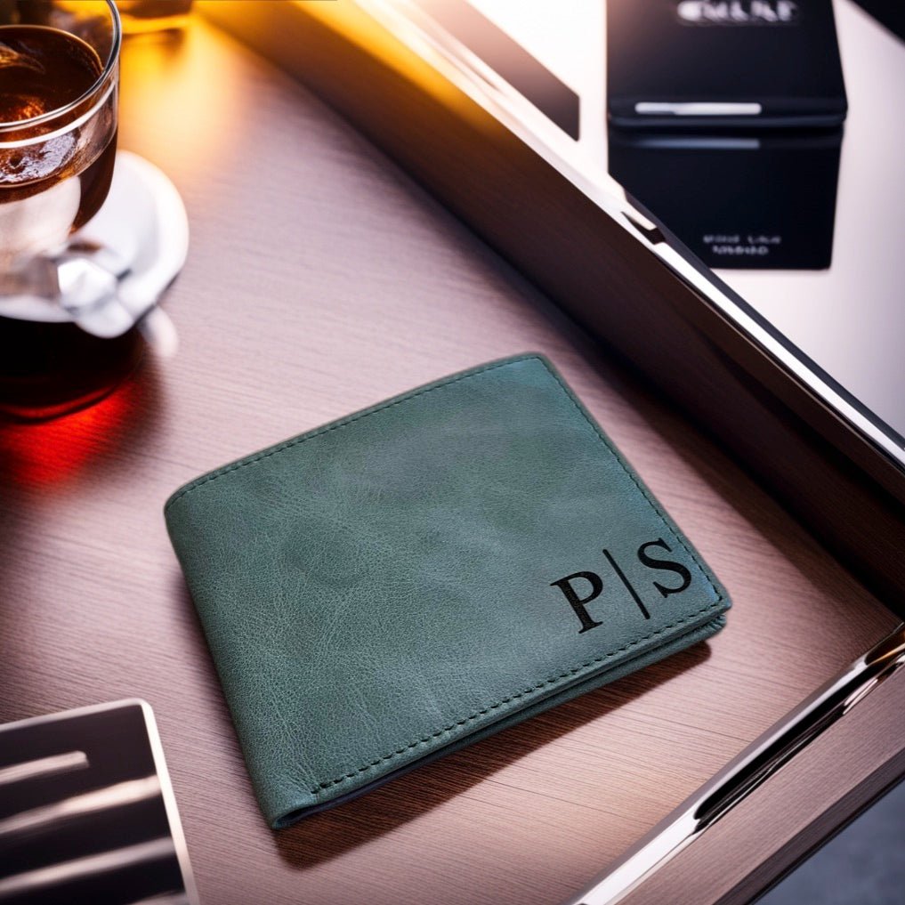 Men's leather bifold wallet, Genuine leather custom wallet, Gift for him, Husband Gift