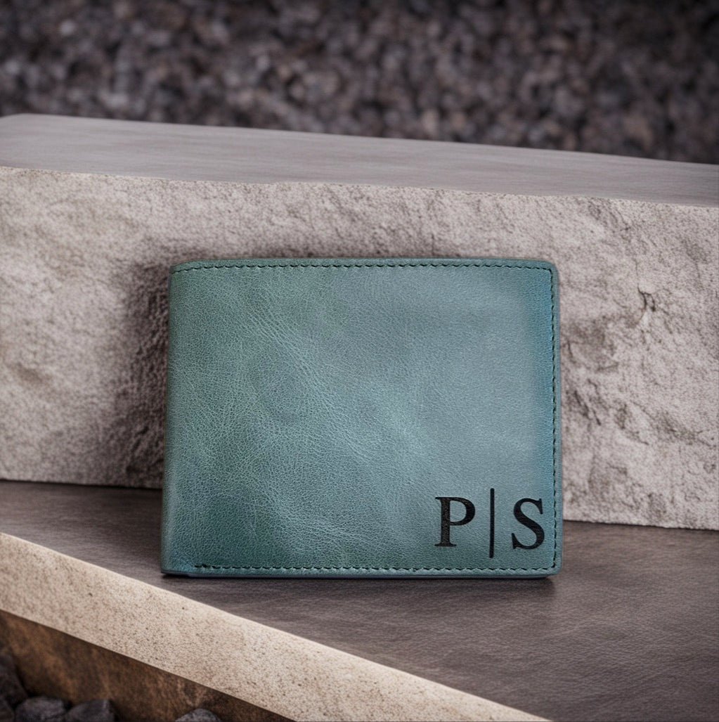 RFID Men's Leather Wallet - Custom Engraving