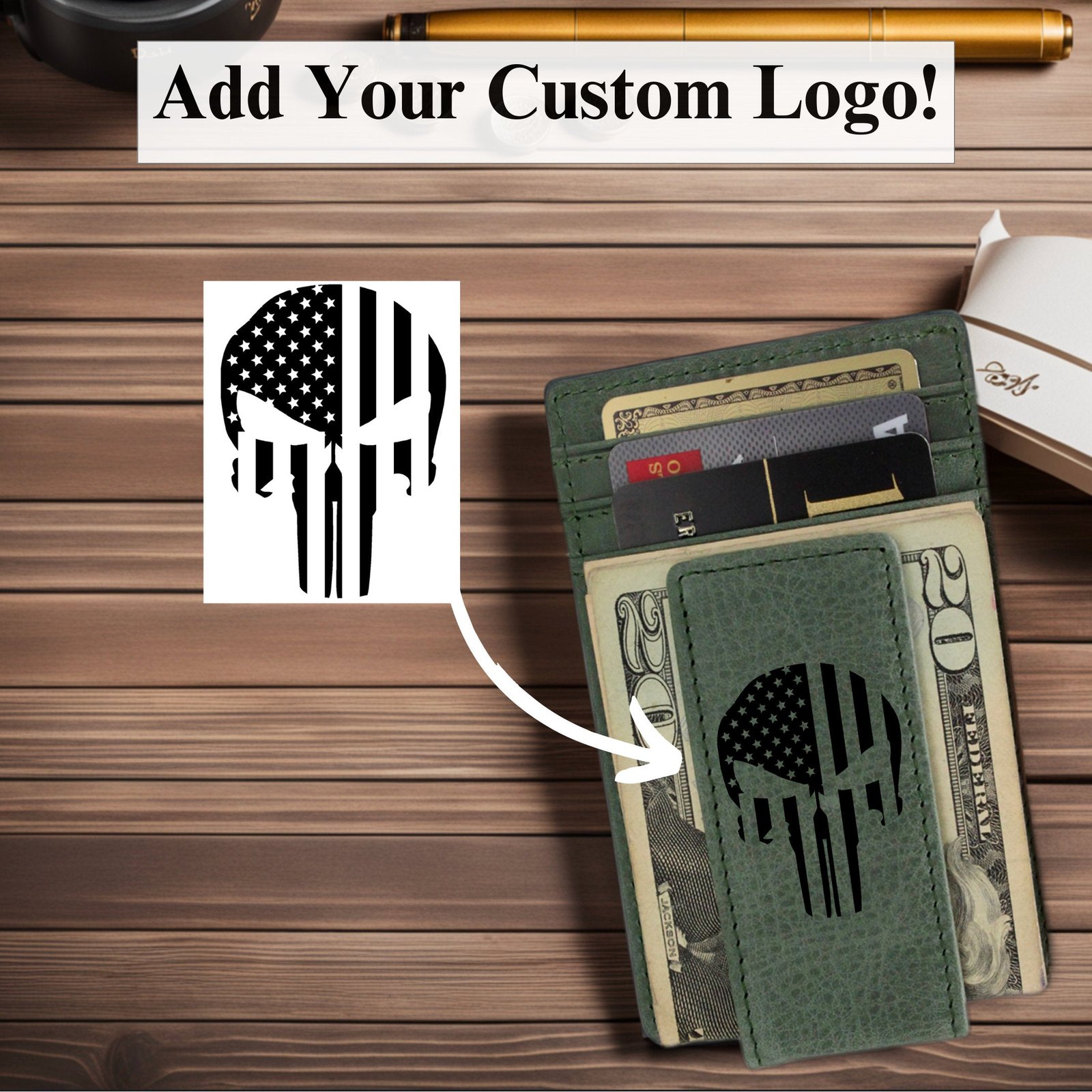 Mens Personalized Slim Leather Wallet Money Clip Gifts for Man Anniversary Gifts for Dad Money Clip Husband Gift RFID Mens Slim Wallet